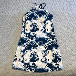 Navy and White Halter Mini Dress